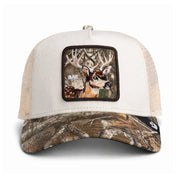 Goorin Bros Bae Doe Trucker Snapback Hat Real Tree Edge front view