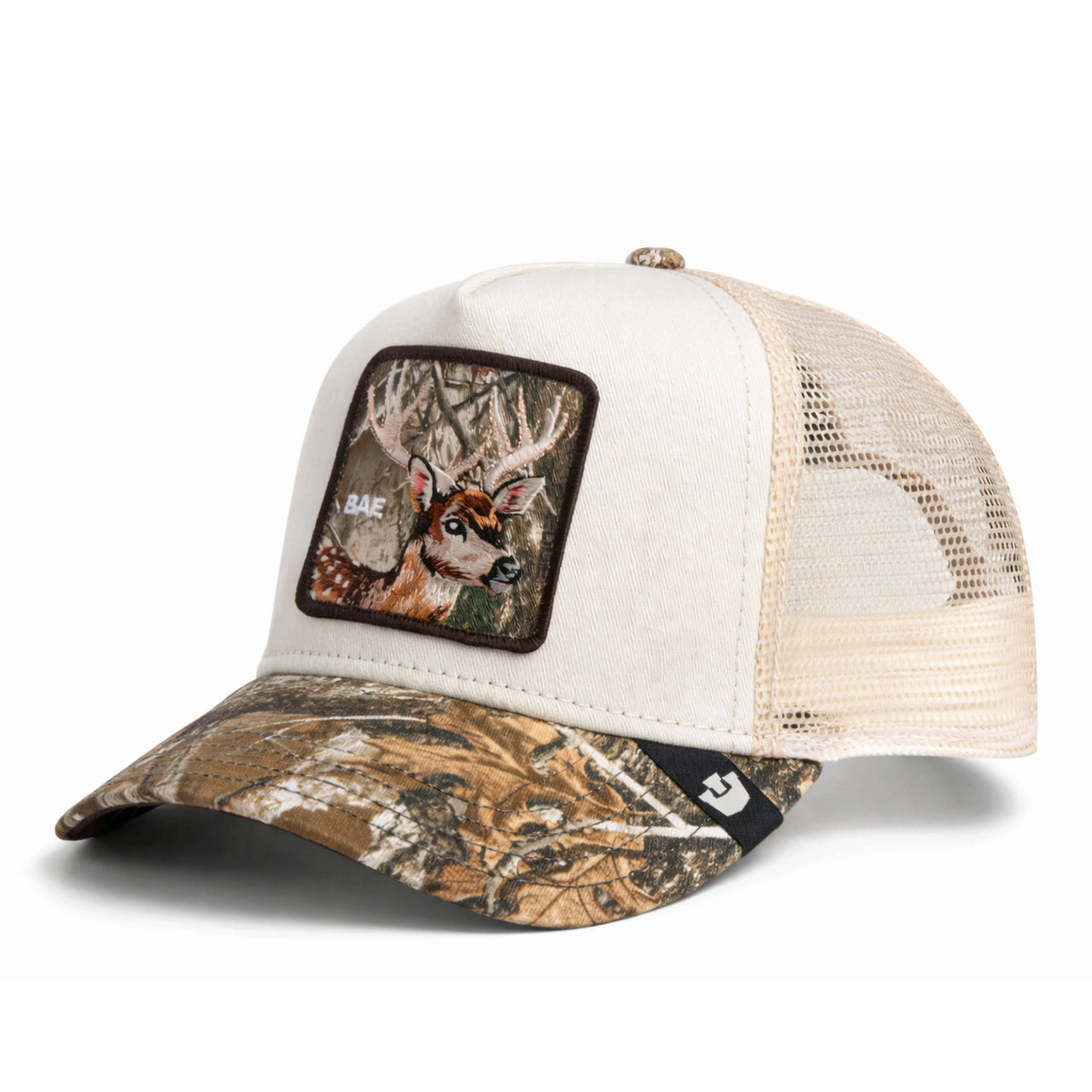 Goorin Bros Bae Doe Trucker Snapback Hat Real Tree Edge front side view