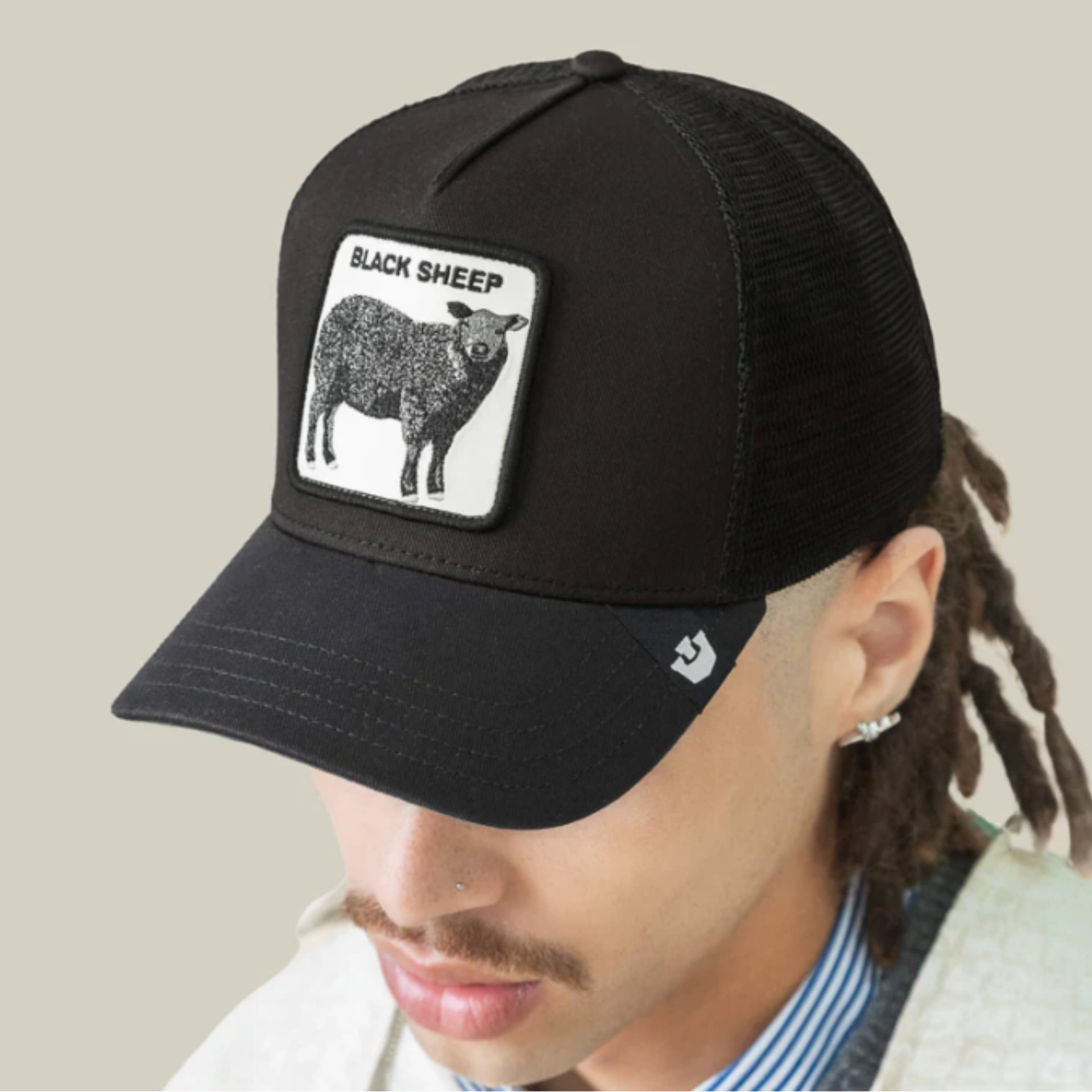 Goorin Bros The Black Sheep Mesh Trucker Snapback Hat model view