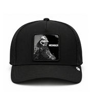 Goorin Bros Blackout Rooster Suede Trucker Snapback Hat front view