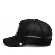 Goorin Bros Blackout Rooster Suede Trucker Snapback Hat side view