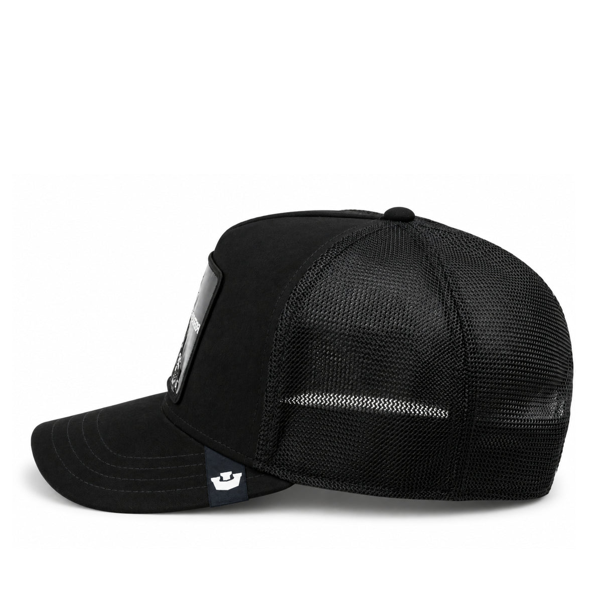 Goorin Bros Blackout Rooster Suede Trucker Snapback Hat side view