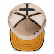 Goorin Bros Canyon Rowdy Bull Black Trucker Snapback Hat under visor view