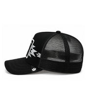 Goorin Bros Canyon Gambler Horse Black Trucker Snapback Hat side view