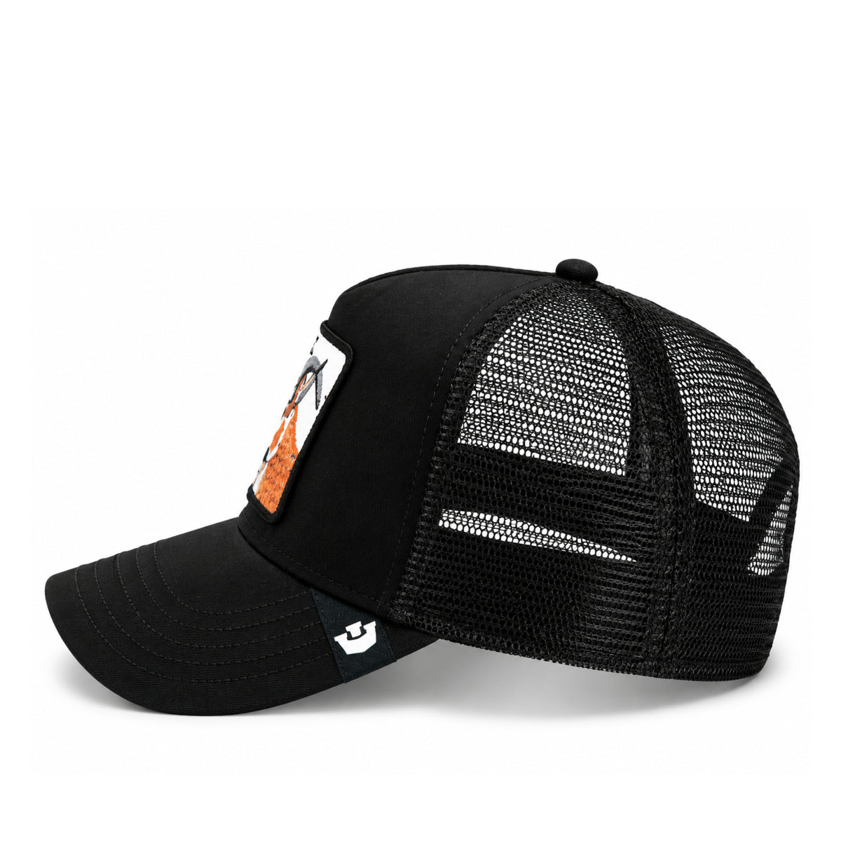 Goorin Bros The GOAT Black Trucker Snapback Hat side view