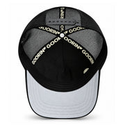 Goorin Bros The GOAT Black Trucker Snapback Hat gray under visor view