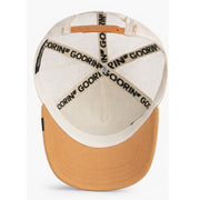 Goorin Bros The Goat Trucker Snapback Hat Khaki under visor view