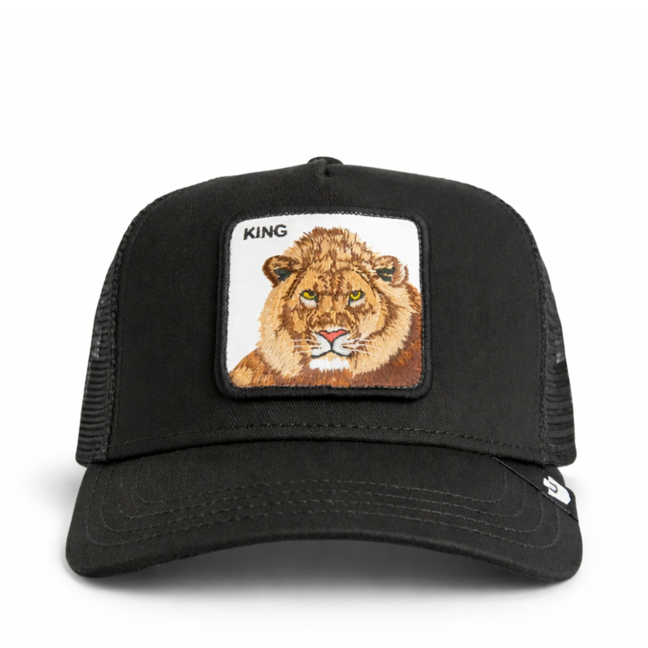 Goorin Bros King Lion Trucker Snapback Hat Black front view