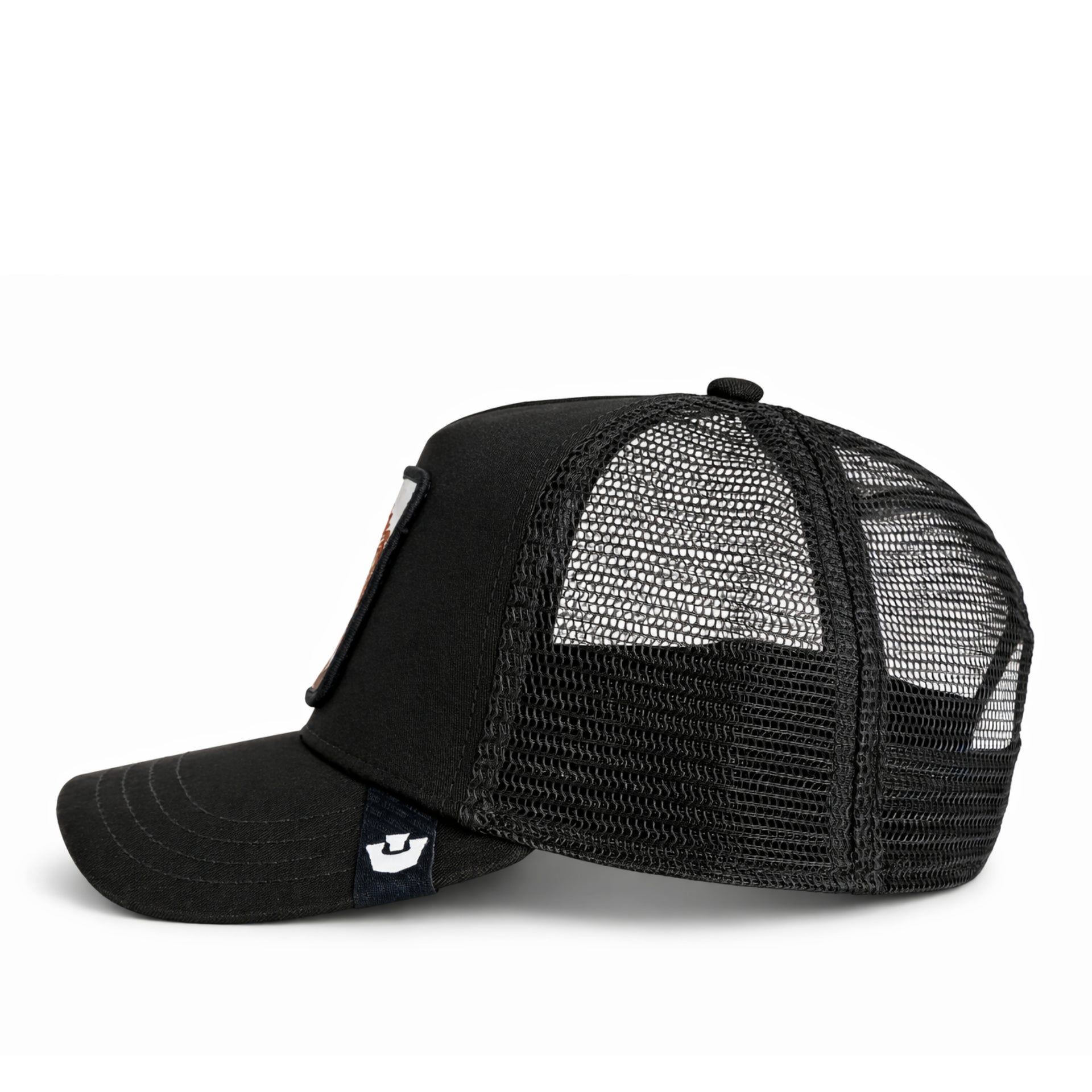 Goorin Bros King Lion Trucker Snapback Hat Black side view