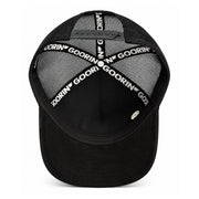Goorin Bros Lion Alpha Blackout Suede Trucker Snapback Hat black under visor view
