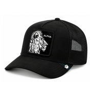 Goorin Bros Lion Alpha Blackout Suede Trucker Snapback Hat front angled view