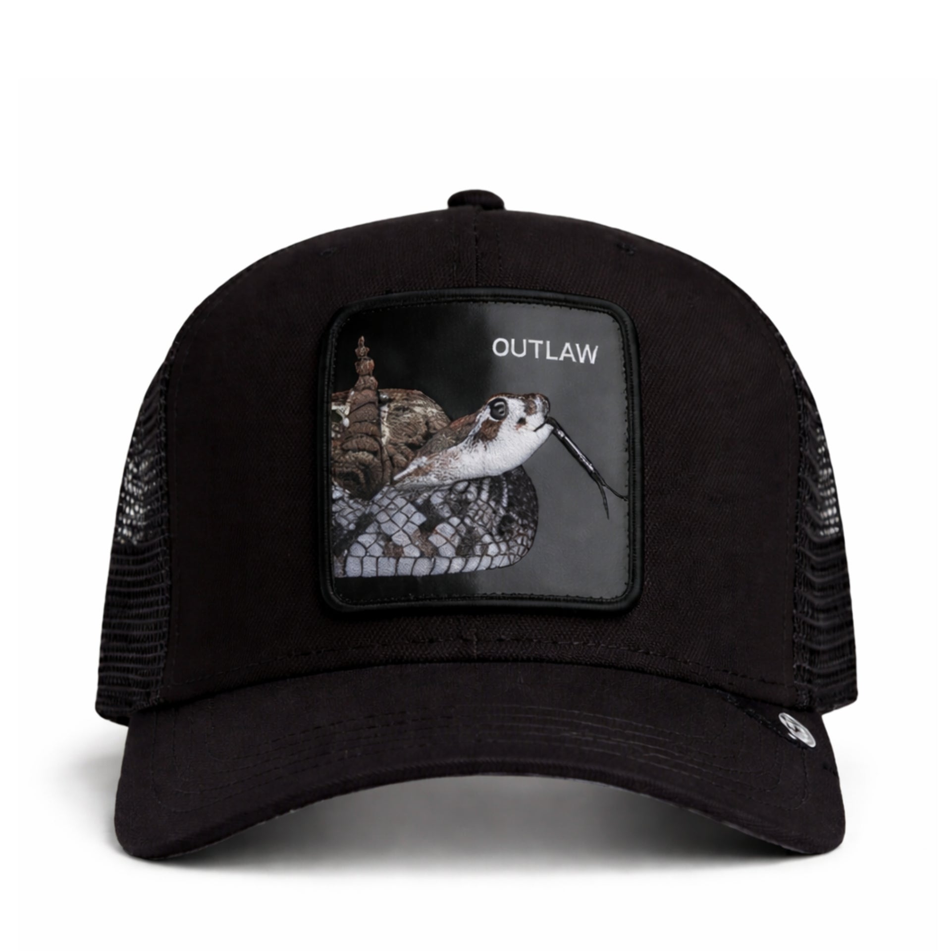 Goorin Bros Outlaw Trucker Snapback Hat Black front view