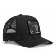 Goorin Bros The Panther All Black Trucker Mesh Snapback front right angle view