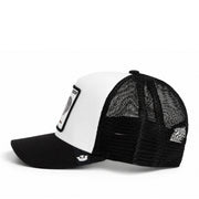Goorin Bros Rooster Trucker Snapback Hat White Black side view