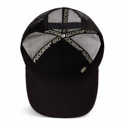 Goorin Bros Rooster Trucker Snapback Hat White Black under visor view