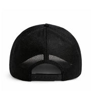 Goorin Bros Silver Spider Trucker Snapback Hat Suede Black back view