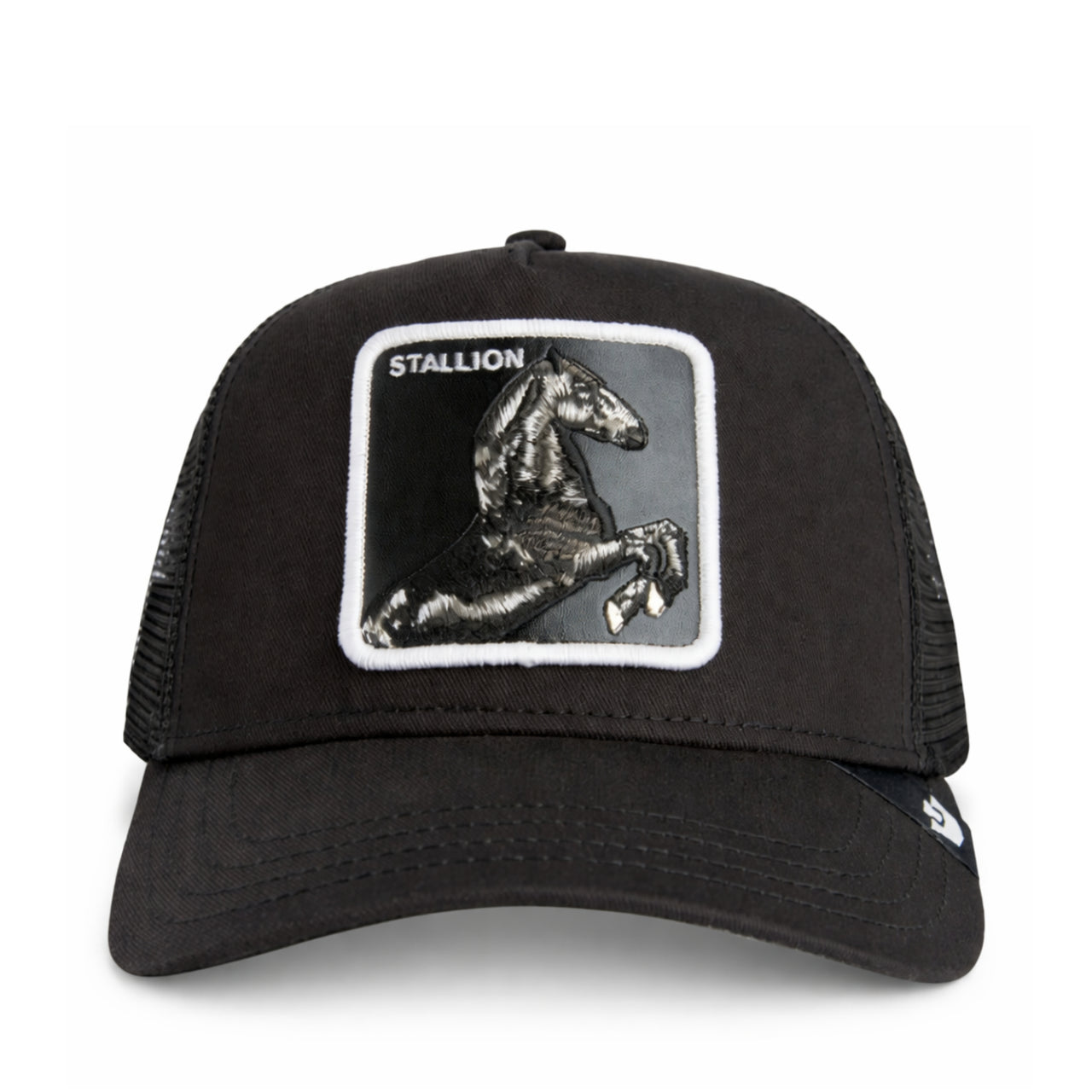 Goorin Bros The Stallion Trucker Snapback Hat Black front view