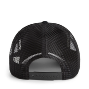 back of Goorin Bros Raging Black Mesh Trucker Snapback Hat