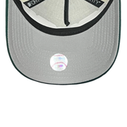 gray bottom of New Era Los Angeles Dodgers Upside Down Chrome Dark Green 9FORTY A-Frame Snapback