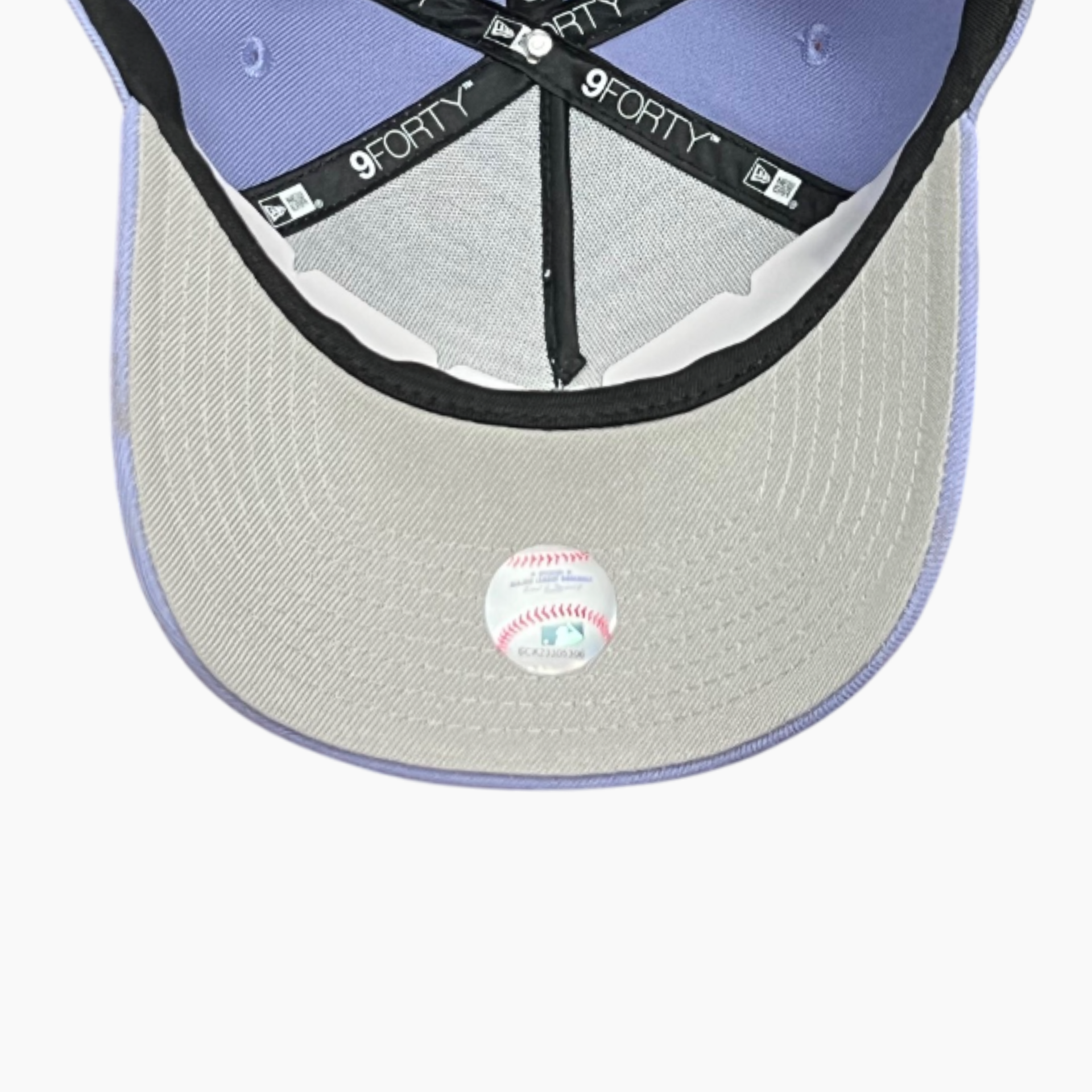 gray bottom of Los Angeles Dodgers Lavender 9FORTY A-Frame Snapback