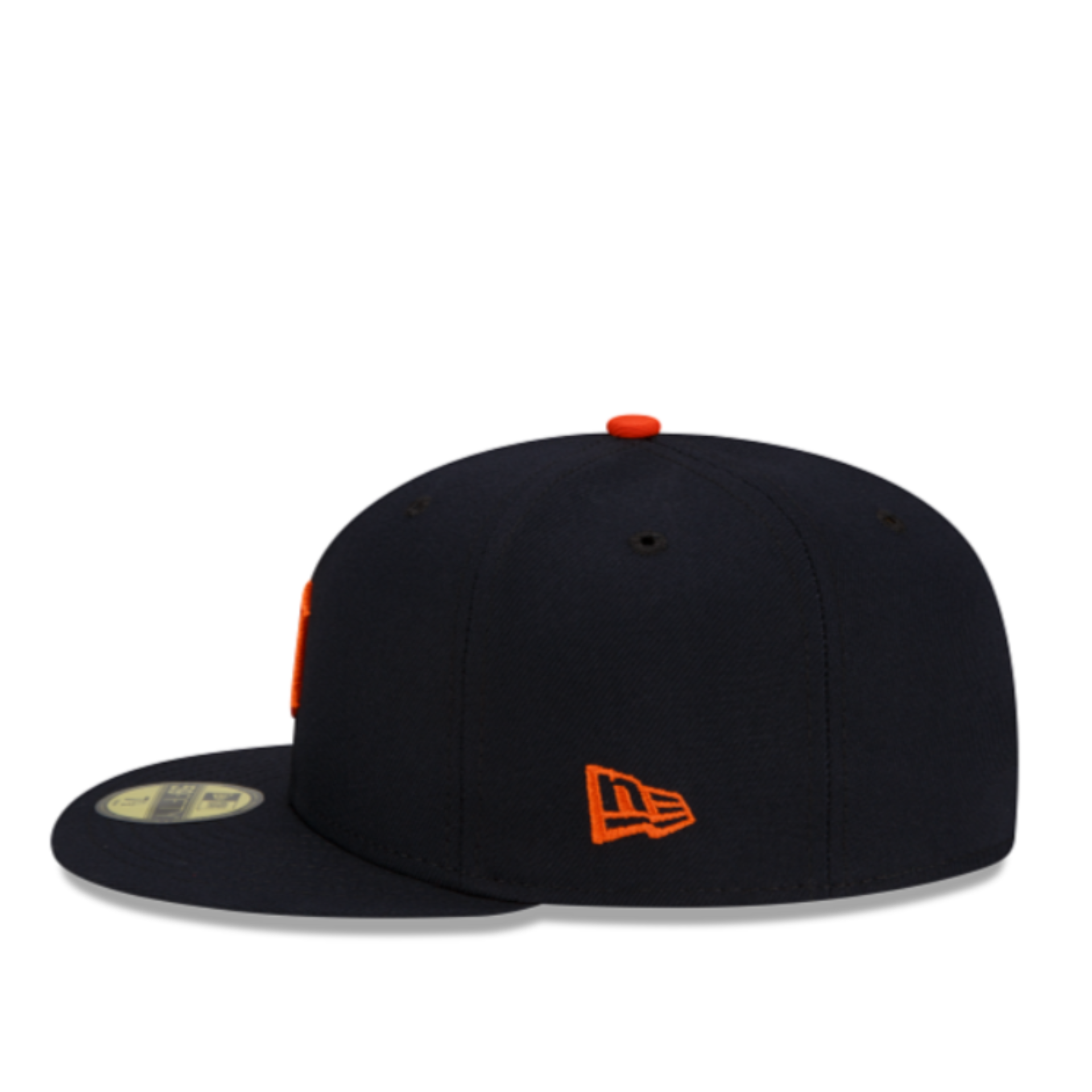 New Era MLB Detroit Tigers D Navy Orange 59Fifty Fitted Hat Side