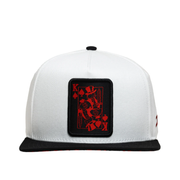 JC Hat King Card logo White/Black Snapback Cap