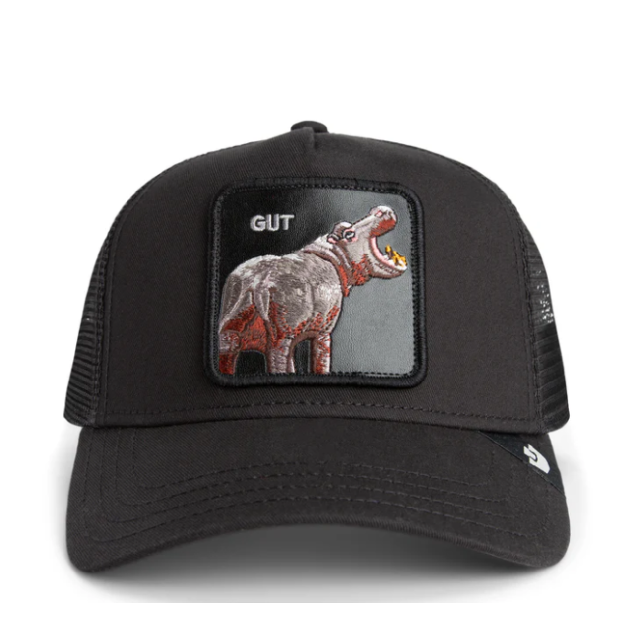 Goorin Bros Gut Hippo Black Mesh Trucker Snapback Hat