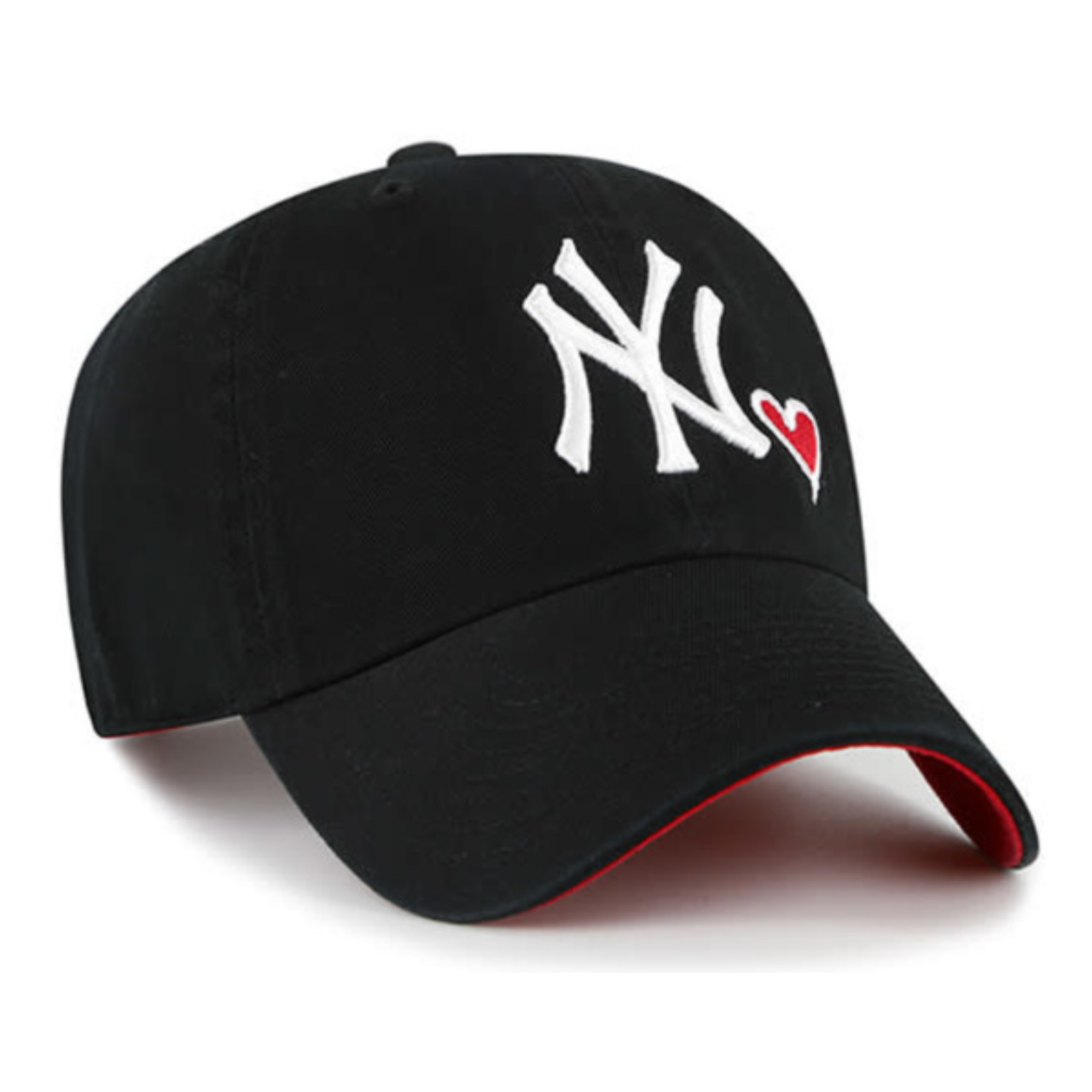 Front View of 47' Brand New York Yankees Icon Black Clean Up Adjustable Strap Hat