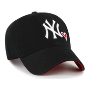 Front View of 47' Brand New York Yankees Icon Black Clean Up Adjustable Strap Hat