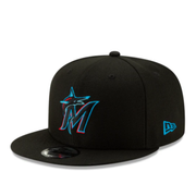 New Era 9Fifty Miami Marlins M Black Snapback Hat 