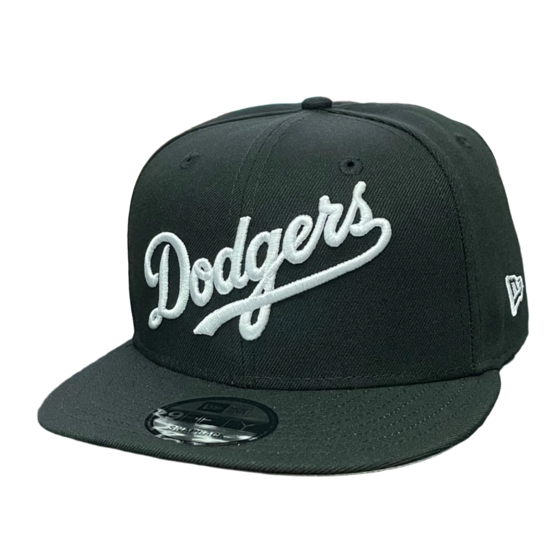 New Era Los Angeles Dodgers Script Black 9Fifty Snapback Hat