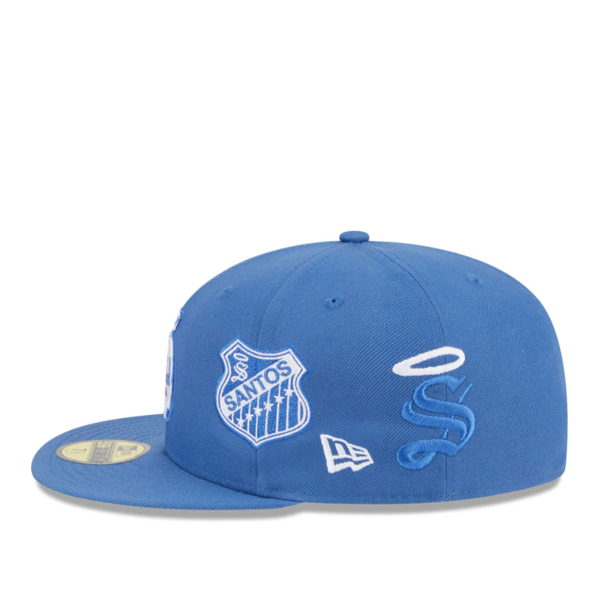 Left Side of New Era Santos Laguna Indigo 59FIFTY Fitted Hat