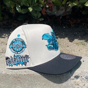 off white black charlotte hornets overspray pro pinch fit mitchell and ness snapback