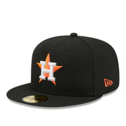 New Era Houston Astros Black 59FIFTY Fitted Hat front angle view