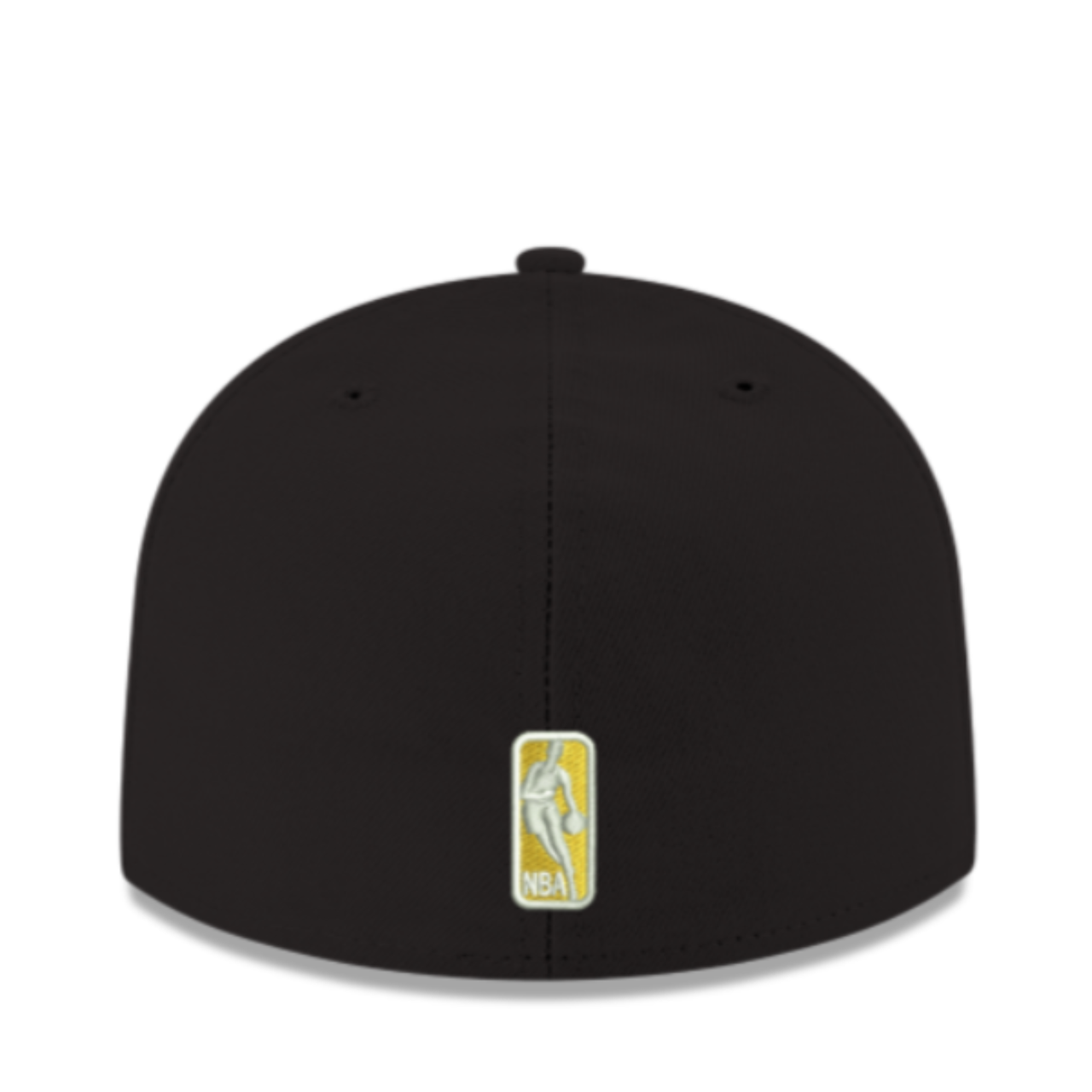 Back of New Era Los Angeles Lakers Basic Black 59FIFTY Fitted Hat