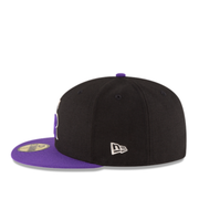 New Era Colorado Rockies CR Authentic Collection Black/Purple 2 Tone 59FIFTY Fitted Hat Side