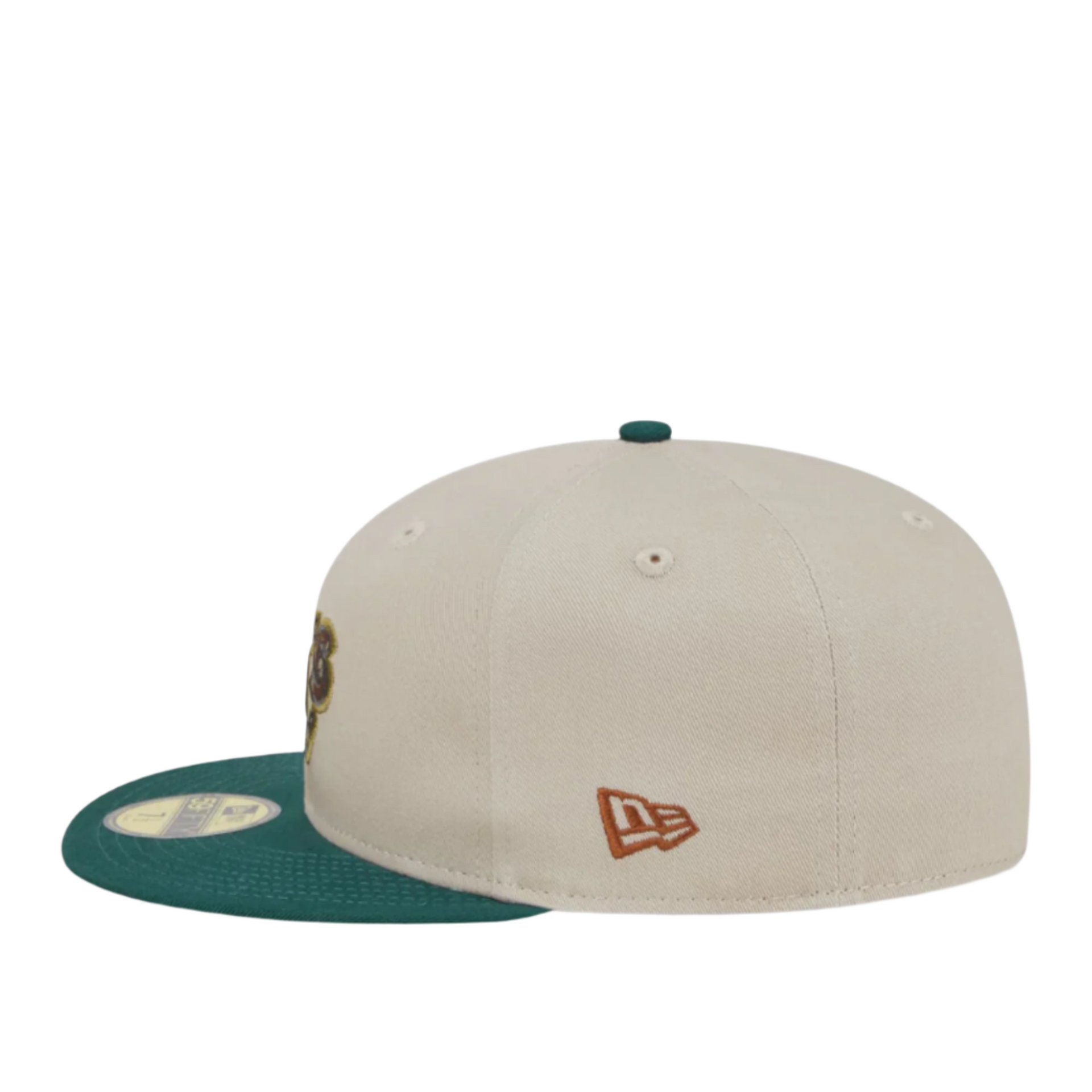 Oakland Athletics A's New Era Natural/Hunter Green Lifestyle Tree Bark Fill 59FIFTY Fitted Hat