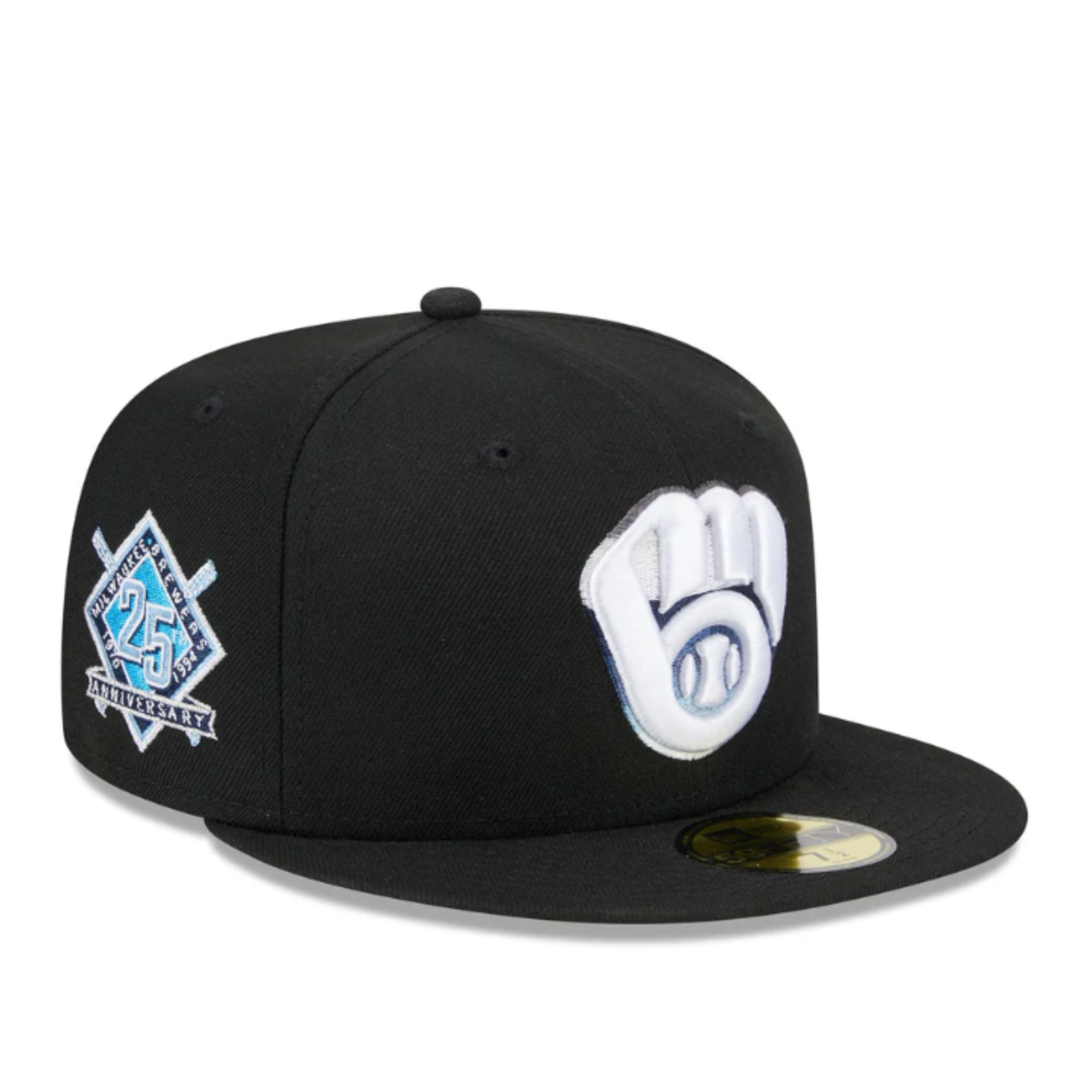 Black Milwaukee Brewers Raceway New Era 59FIFTY Fitted Hat