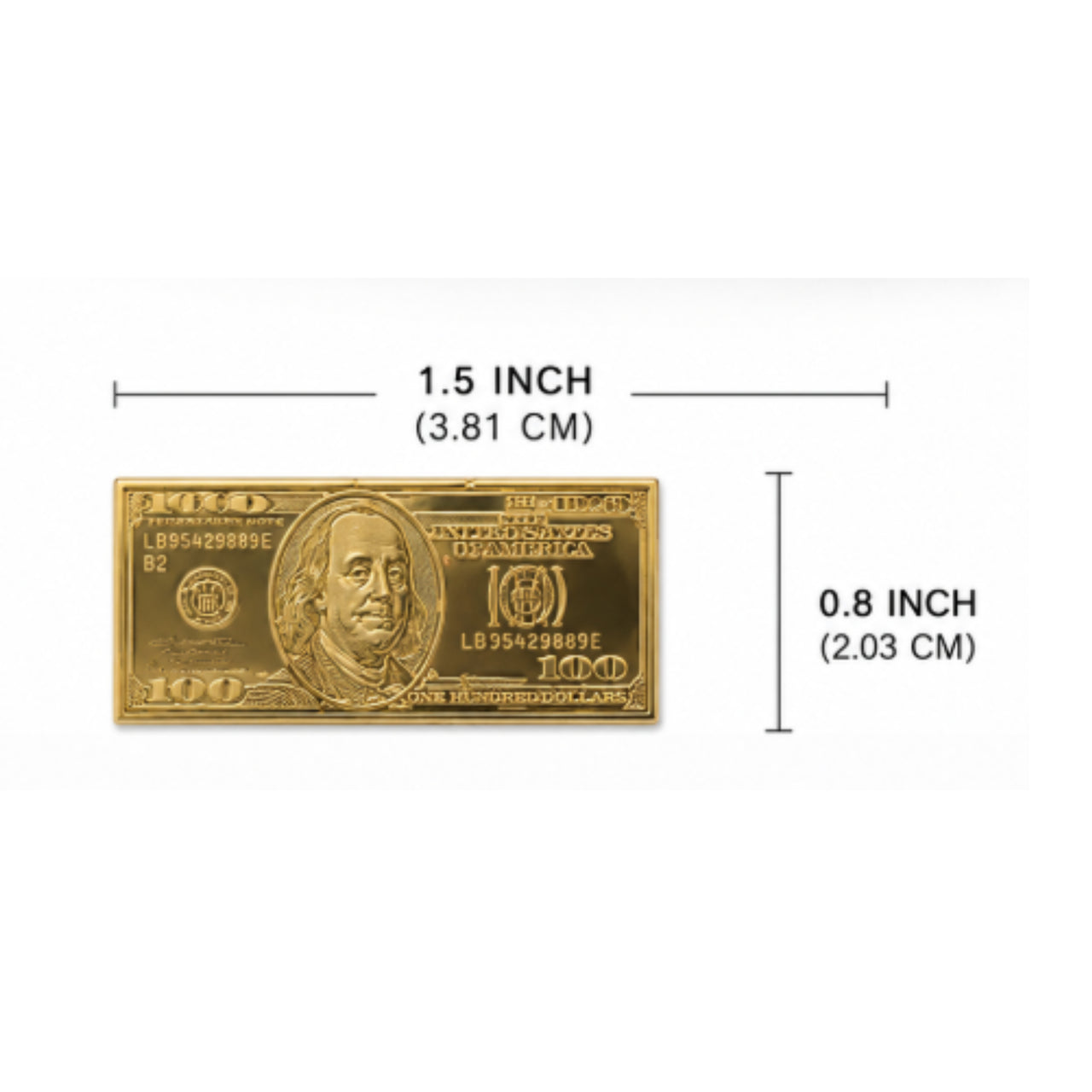 $100 Gold Hat Pin size view