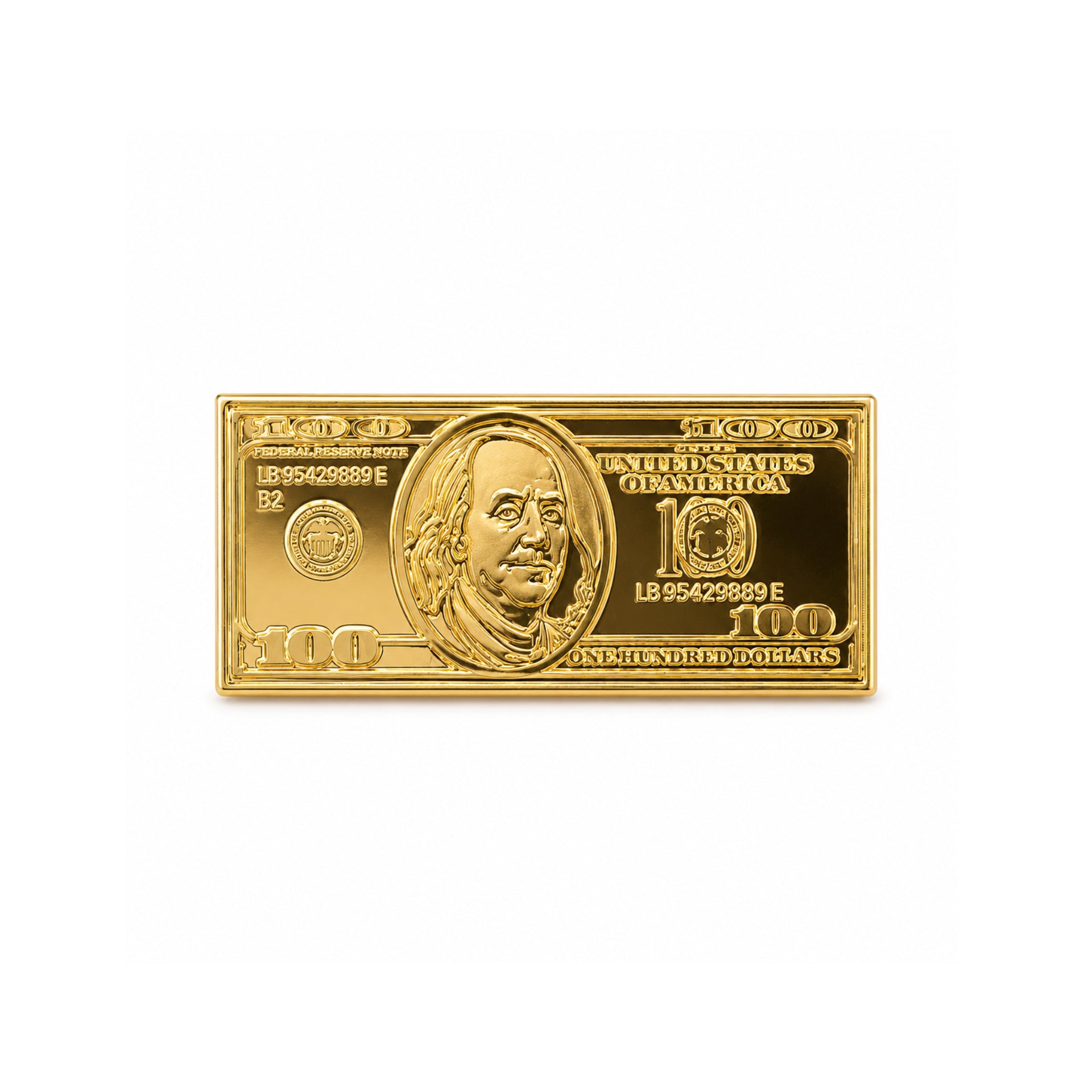 $100 Gold Hat Pin front view