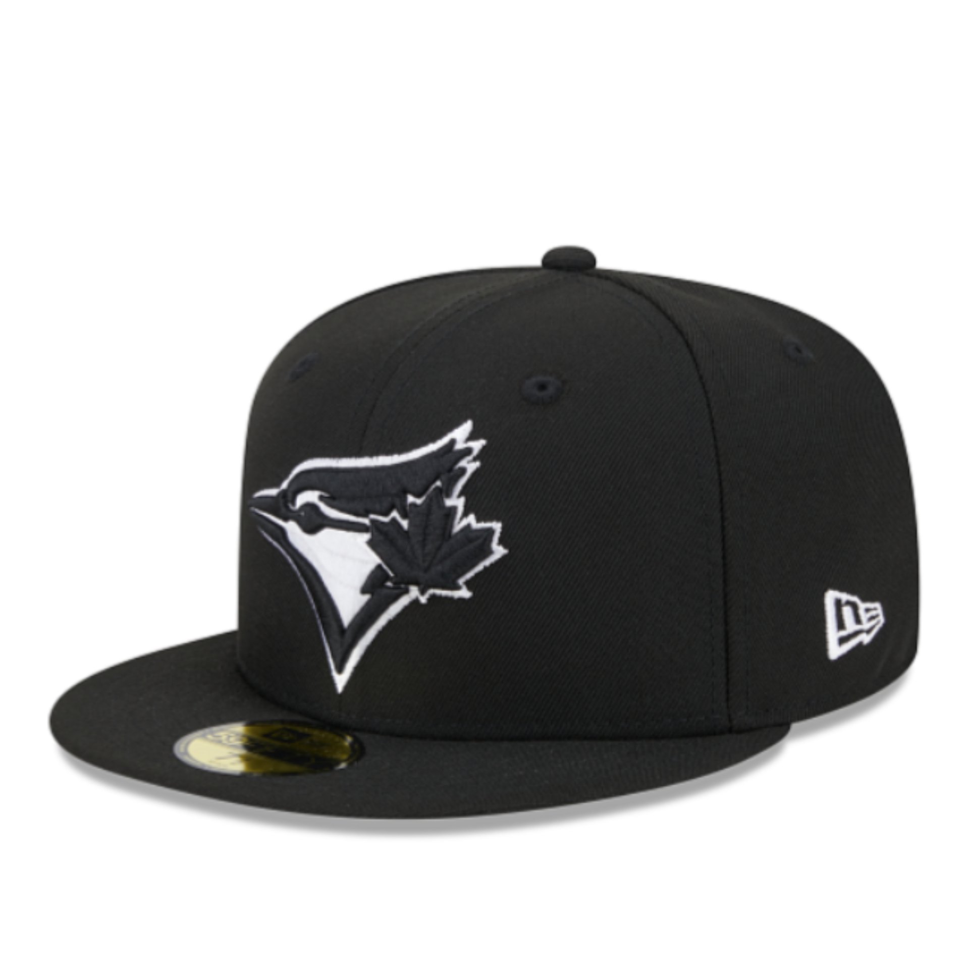 Front View of Toronto Blue Jays 1993 World Series Black White 59FIFTY Fitted Hat