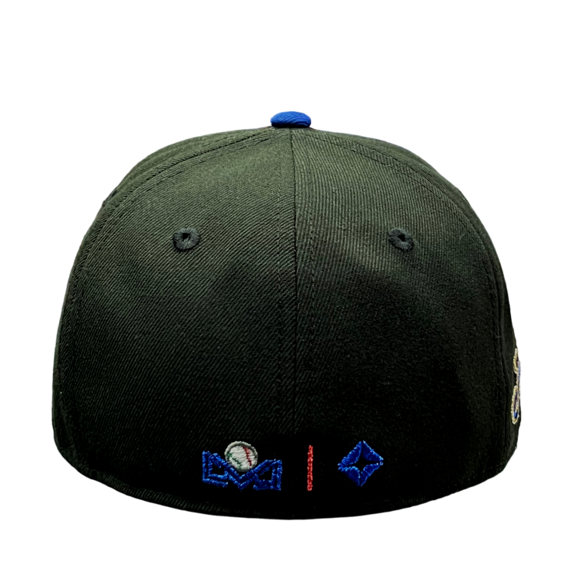 Back Side of Charros De Jalisco New Era Fitted Black Cap with blue brim