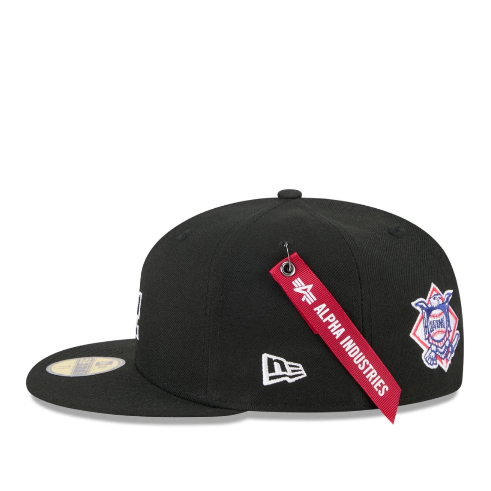 Right Side View of New Era x Alpha Industries Los Angeles Dodgers Black 59FIFTY Fitted Hat