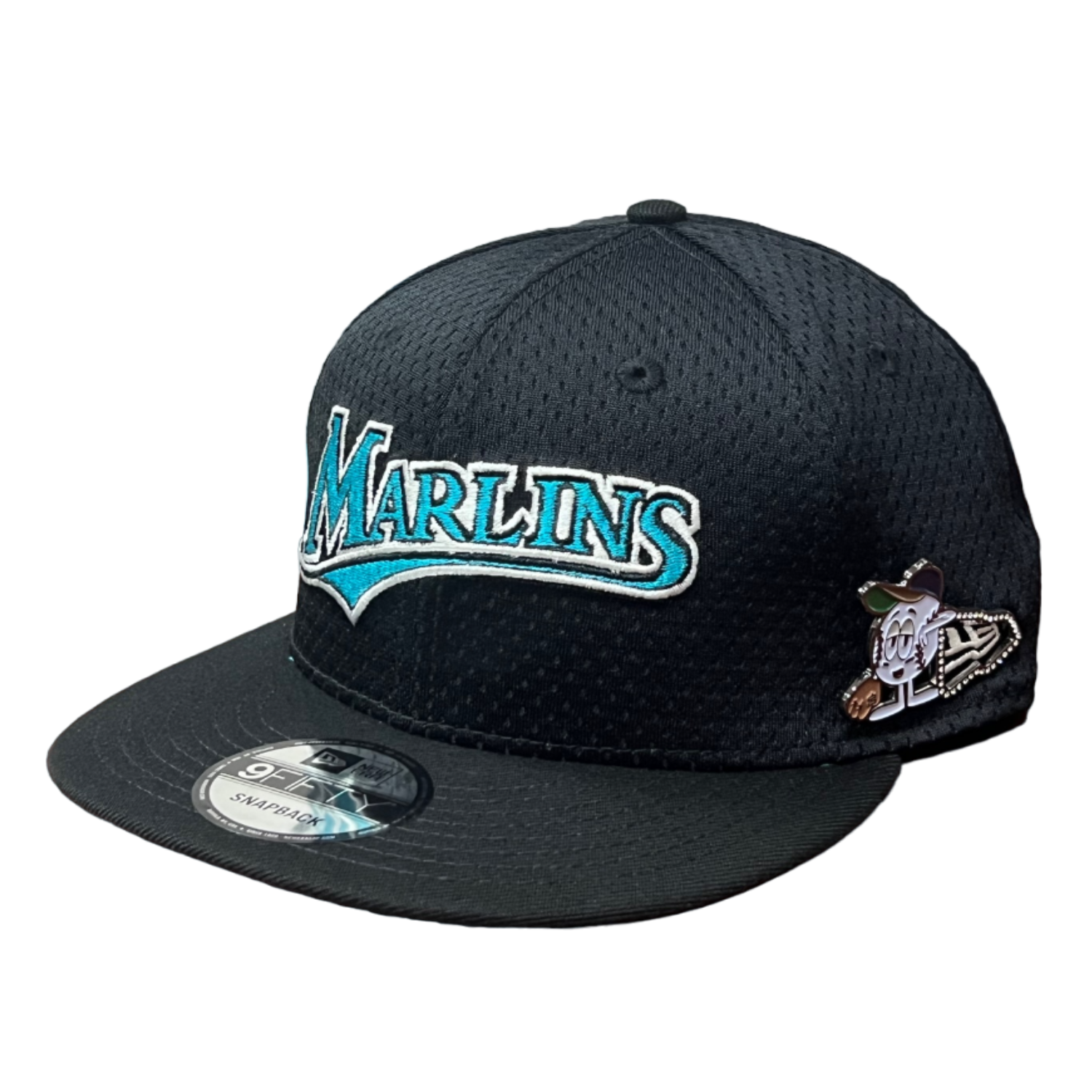 NewEra MLB Florida Marlins Post-Up Pin Mesh 9FIFTY Snapback Hat.