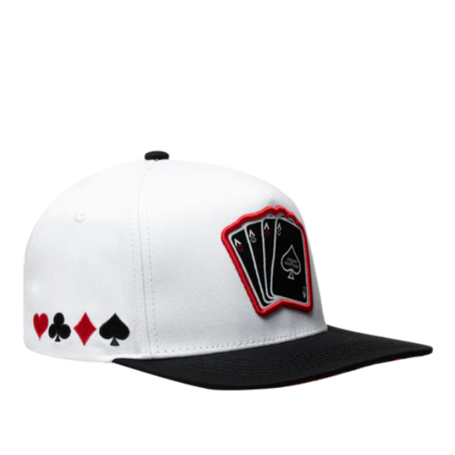 JC Hat Poker Ace four cards White/Black snapback