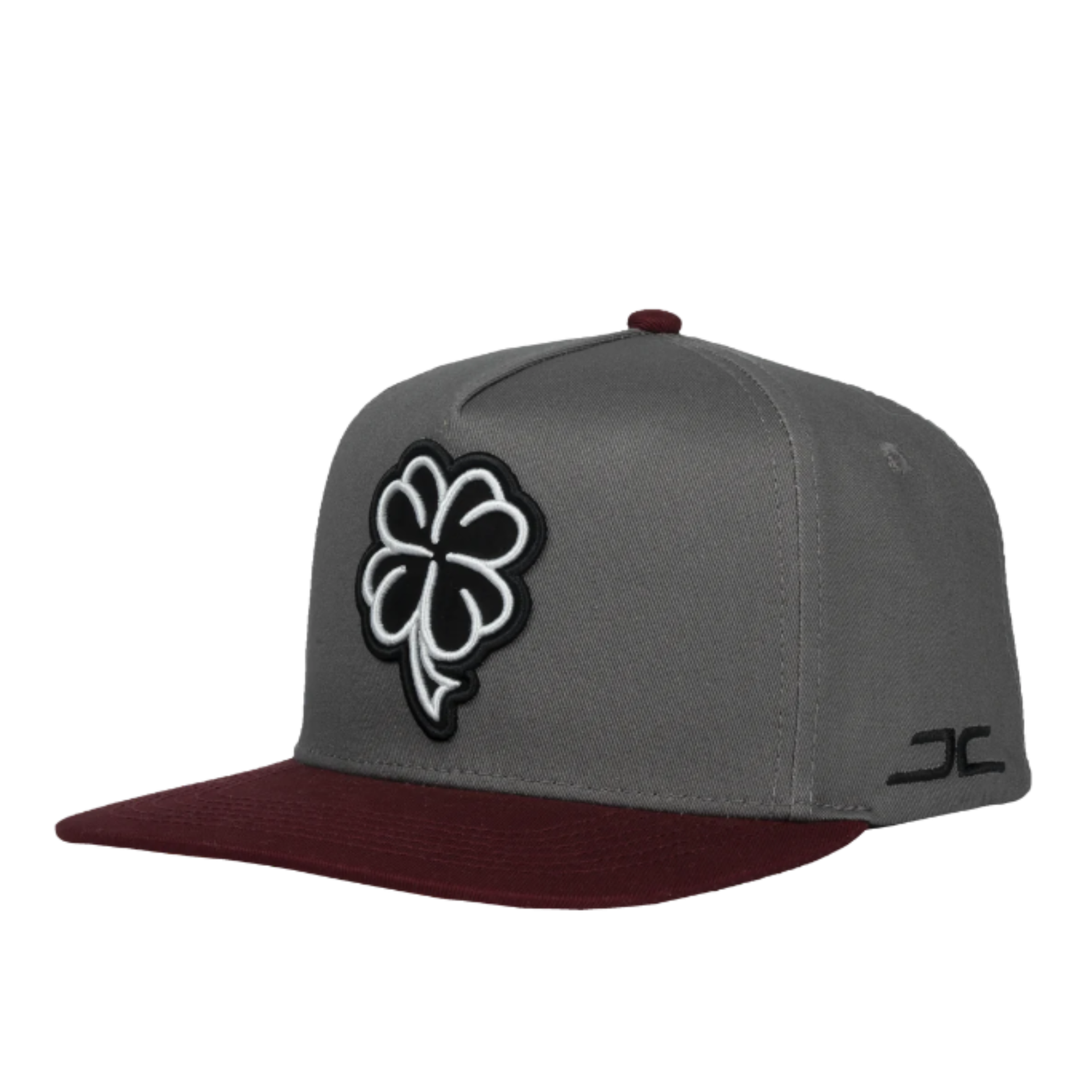 JC Hat Trebol Clover logo Grey/Maroon snapback