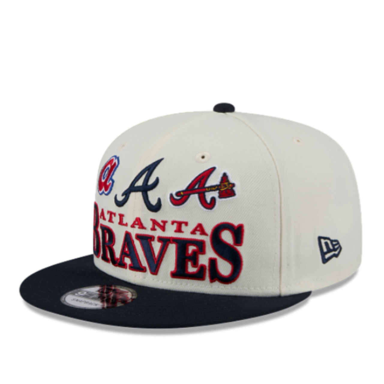 New Era 9Fifty Atlanta Braves Chrome Navy Snapback Hat