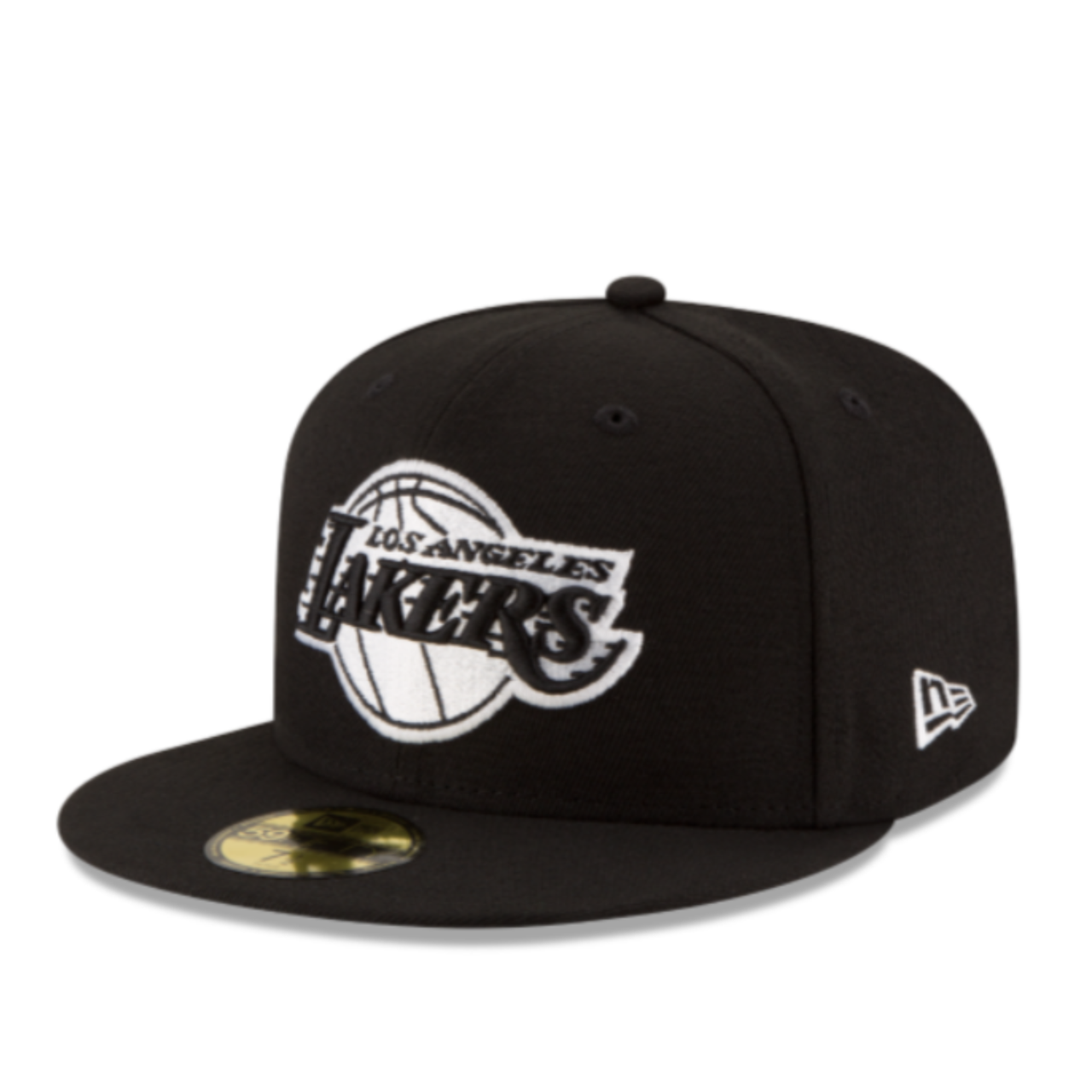New Era Los Angeles Lakers Black White 59Fifty Fitted Hat