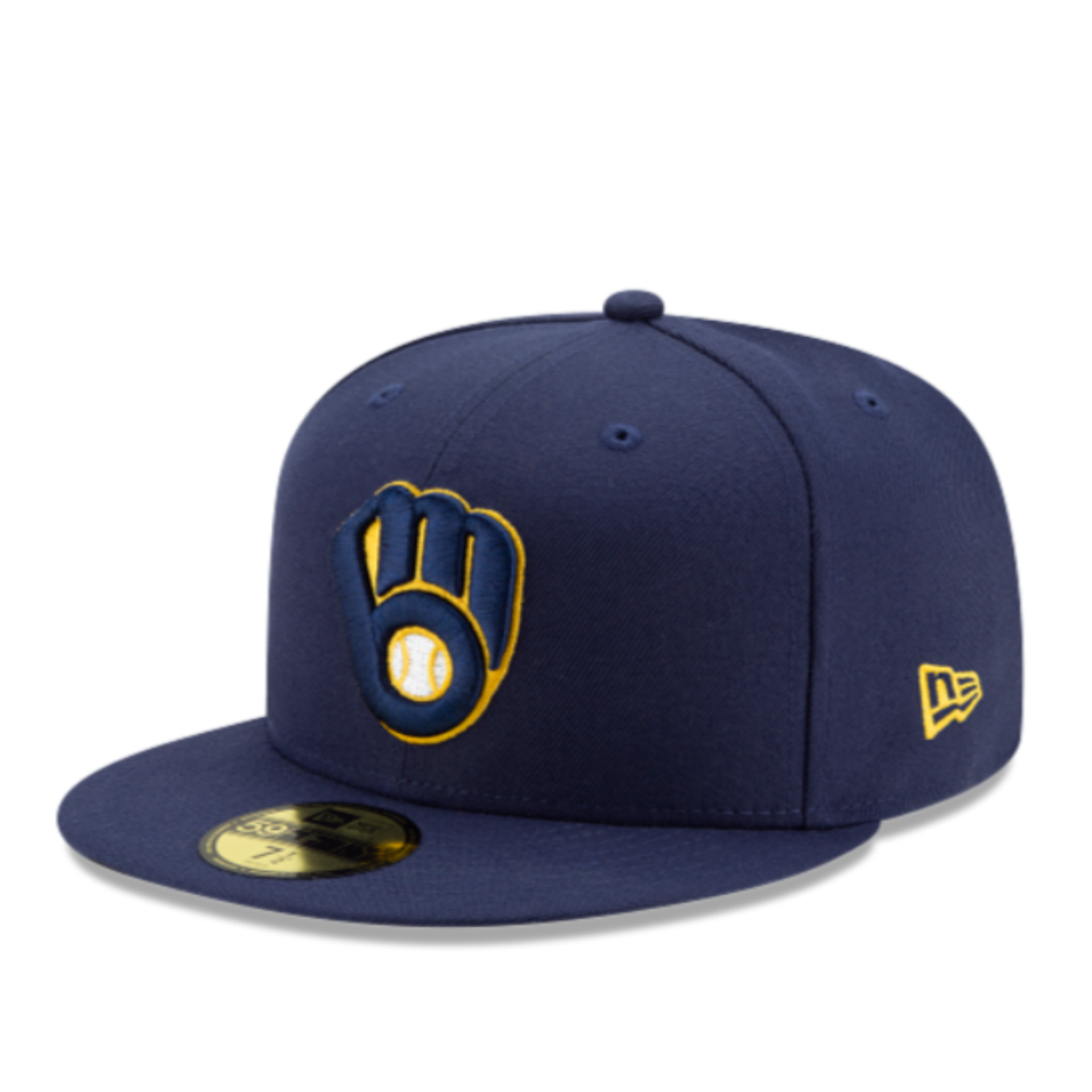 New Era Milwaukee Brewers Glove Navy Authentic Collection 59FIFTY Fitted Hat