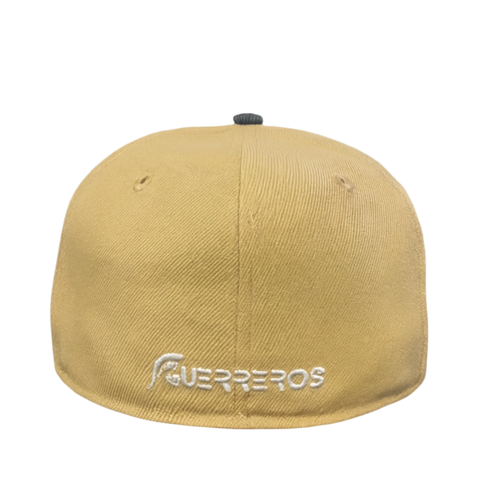 Back of New Era Guerreros de Oaxaca Bronze Dark Gray 2 Tone 59Fifty Fitted Hat